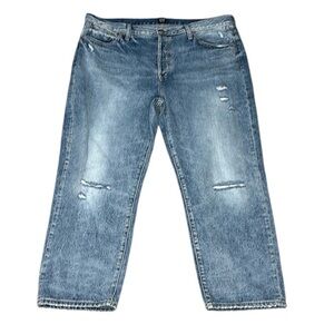 GAP Mid Rise Destructed Boyfriend Distressed Jeans
